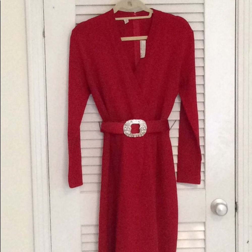 Red St. John knit dress